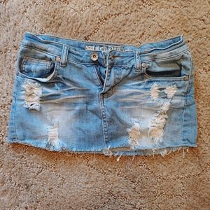 Blue jean mini skirt